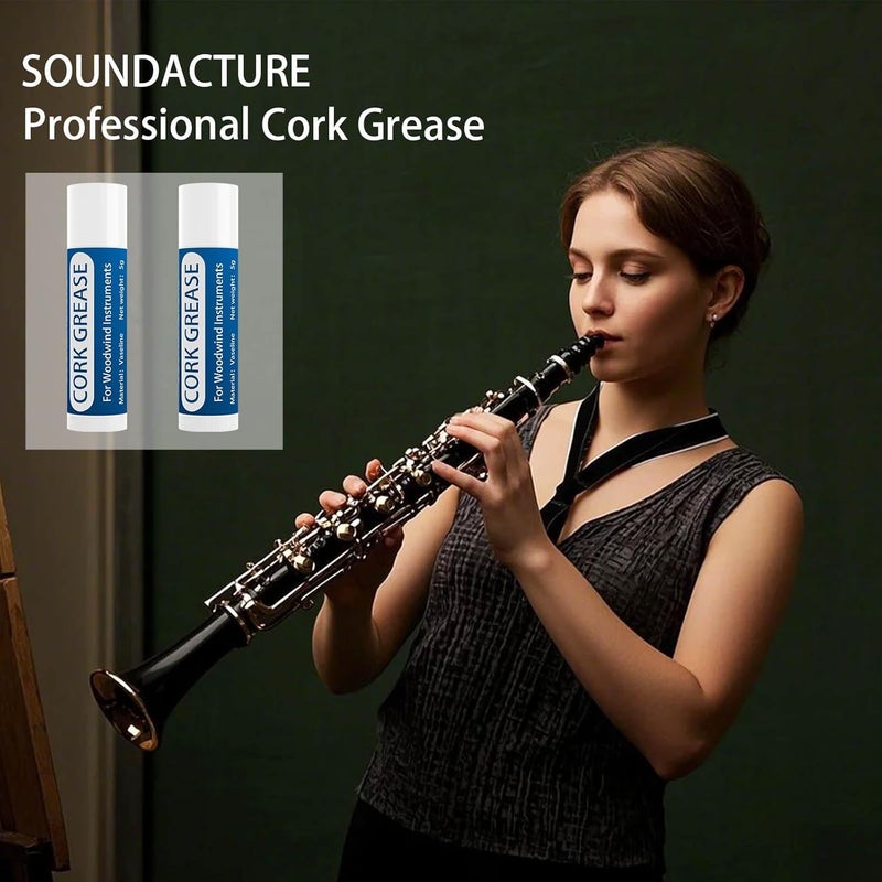 SOUNDACTURE 2PCS Cork Grease for Clarinet, Saxophone, Alto Sax, Woodwind Instrument Maintenance, Lubricant for Cork Joints, Easy-to-Use Grease Tube for Woodwind Care - Image 2